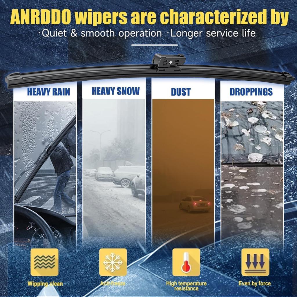 2 Wipers Replacement For Benz 2008-2014 W207 W212 W218 W204 Class C250 C300 C350 C63 AMG W218 C218 CLS550 CLS63 AMG Replacement Windshield Wiper