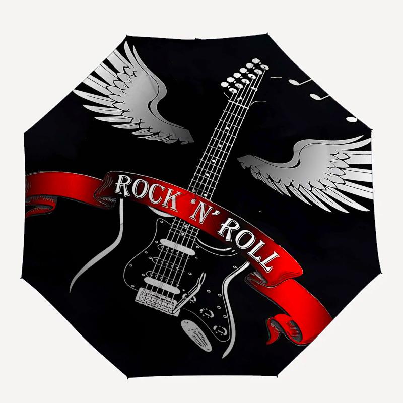 1pc rock 'n' roll Automatic Open Close Umbrella with 8-Rib Windproof Canopy Compact Portable Travel Umbrella10318