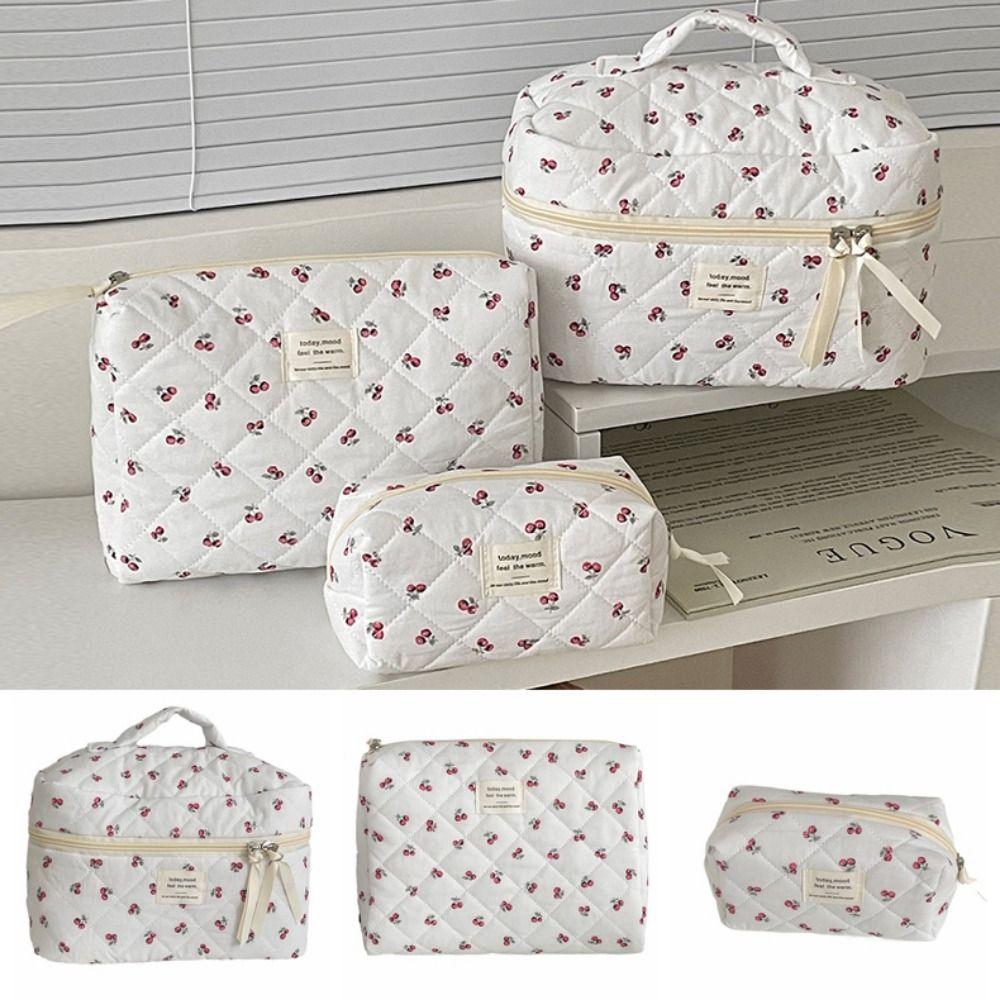 Floral Toiletry Cosmetic Pouch Flower Printed Makeup Lipstick Case Makeup Accessory