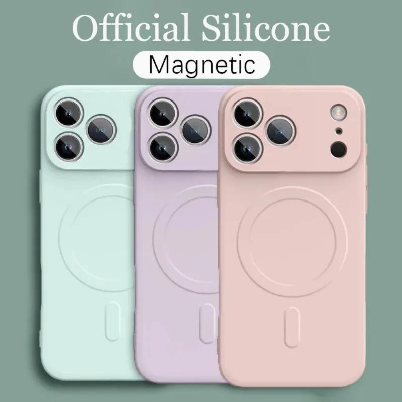 Liquid Silicone Magnetic for Magsafe Case For iPhone 17 Air 16 15 14 13 12 11 Pro Max 13 Mini Wireless Charge Shockproof Cover