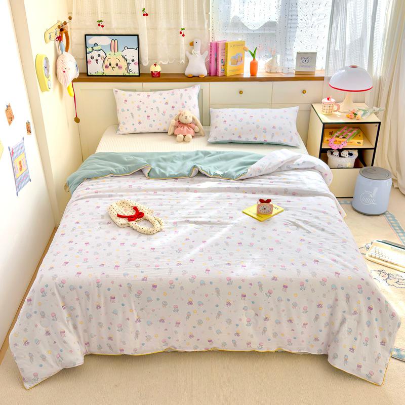 Охлаждающее летнее одеяло класса А для младенцев из стираного хлопка и соевого волокна