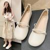 Fairy Shoes Gentle Single Shoes for Women Spring New Style Flat Bottoms Matching Skirts Evening Shoes Slip On Beanie Shoes