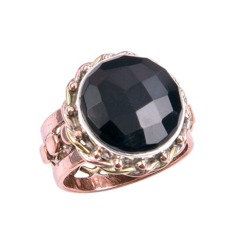Ювелирное кольцо из стерлингового серебра 925 пробы с натуральным черным драгоценным камнем Onex S.6.5 P1J68
