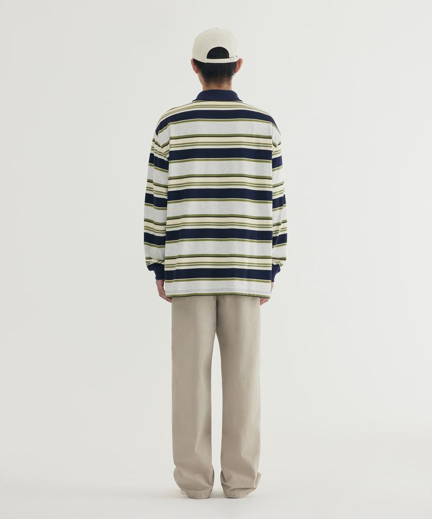COVERNAT Collared Rugby Long Sleeve Melange Gray