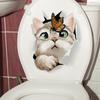 Toilet Sticker Creative Cat Wall Decals Cartoon Stickers Waterproof Bathroom Toilet Seat Sticker