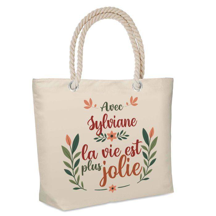 Sac cabas - PLANETEE - Sylviane la vie est plus jolie - Isotherme de plage - Jute naturel - Beige