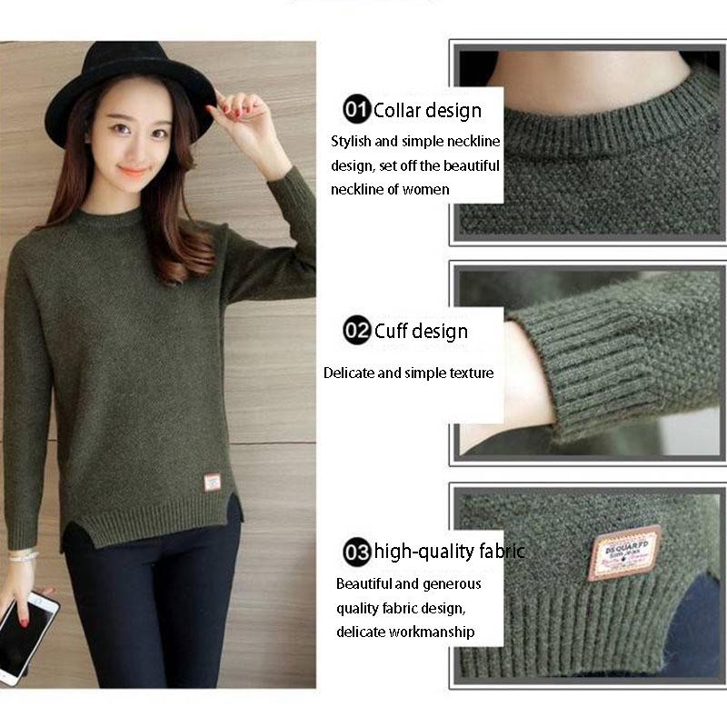 Стильный женский пуловер с разрезами по бокам