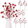 6 шт. Букет в форме сердца с блестками из пенопласта, красные, розовые ветки в форме сердца для украшения годовщины свадьбы на День святого Валентина