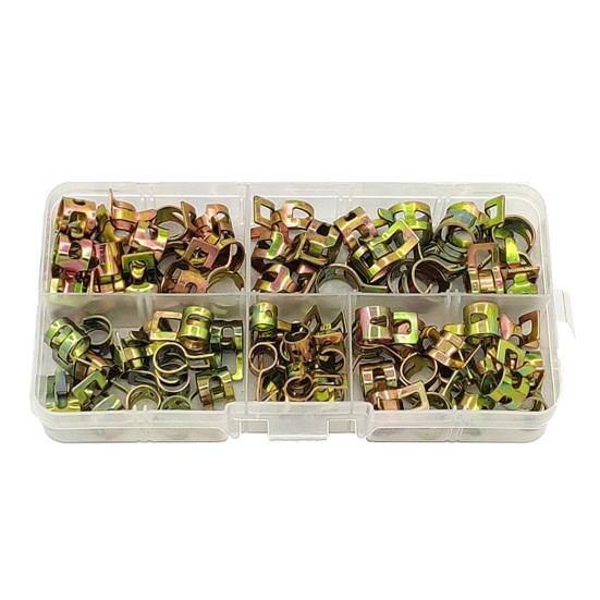 75Pcs 6-10mm Spring CPU Fuel Pipe Hoop Water Tube Clip Hose Clamp Metal Fastener