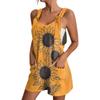 Женский модный комбинезон с цветочным принтом, повседневный комбинезон-шорты