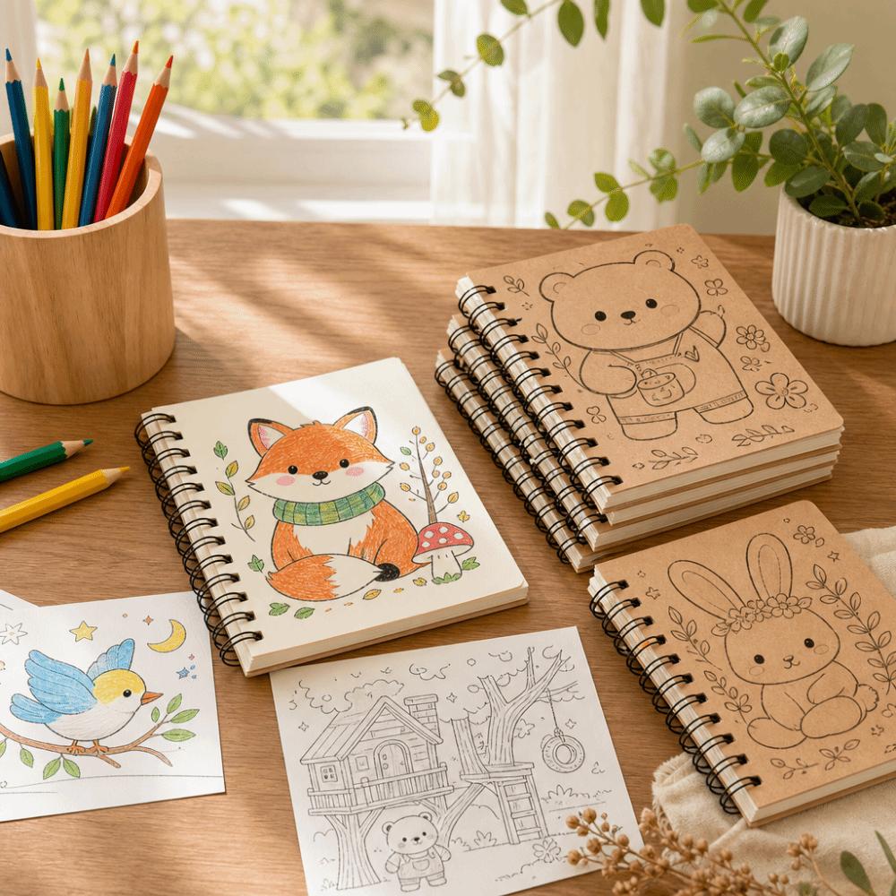 Vintage Coloring Sketching Book Blank Notebooks Blank Sketch Art Drawing Book  Kids Arts Crafts