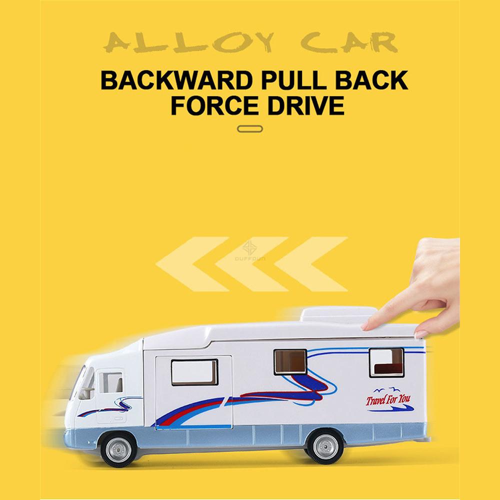 1/32 крутой мини-дом на колесах, игрушечный литой автомобиль для отдыха с откатным механизмом для детей