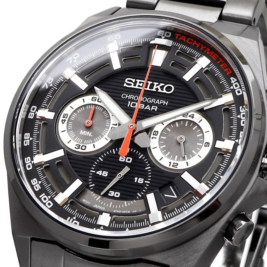Seiko Часы-хронограф кварцевые SSB399P1 черный циферблат серый металлик [Seiko] мужские [Товар]