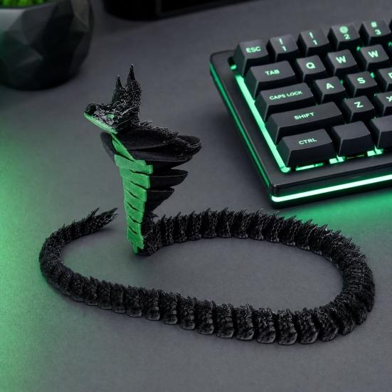 Украшение-Змея, Позабельная 3D-печатная фигурка змеи с подвижными суставами, Гибкие позы, Животное в темной тематике, Настольное коллекционное украшение