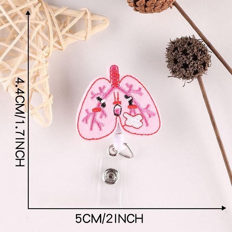 Creative Embroidery Badge Reels for Nurses Doctors Cute Smiling Face Embroidery Work Card Holder Hospital Supplies