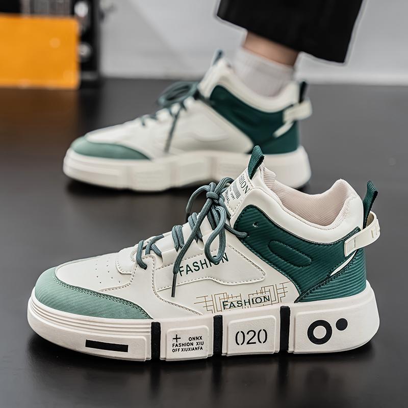 Putian High-top Shoes Men's 2024 New Spring and Autumn Sports Aj Medium-top Board Shoes Students Winter Trend Casual White Shoes