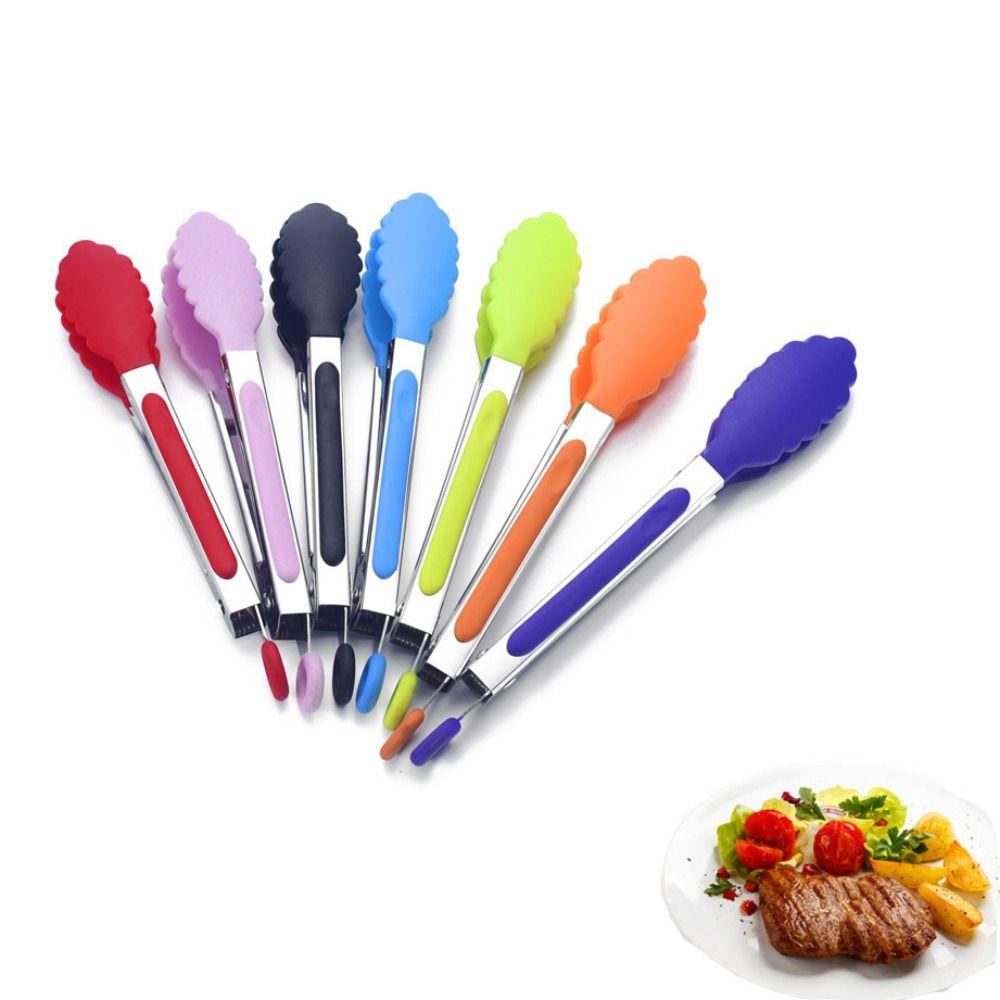 Кухонные принадлежности Нержавеющая сталь Силикон Зажим для еды Щипцы для еды Щипцы для салата Щипцы для готовки Щипцы-ухват