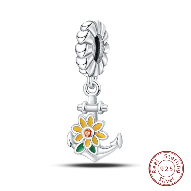 100% Медь Бабочка Фея Мечта Океан Ракушка Жемчужина Русалка Морская Черепаха Подсолнух Шармы Бусины Подходят для Браслетов Qikaola