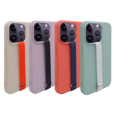 Защитный чехол из жидкого силикона для iPhone 14 со шнурком