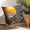Золотое Дерево и Луна Абстрактная Картина Наволочка Декоративная для Дивана Домашний Двусторонний Принт Короткий Плюш Подушка Чехол для Подушки
