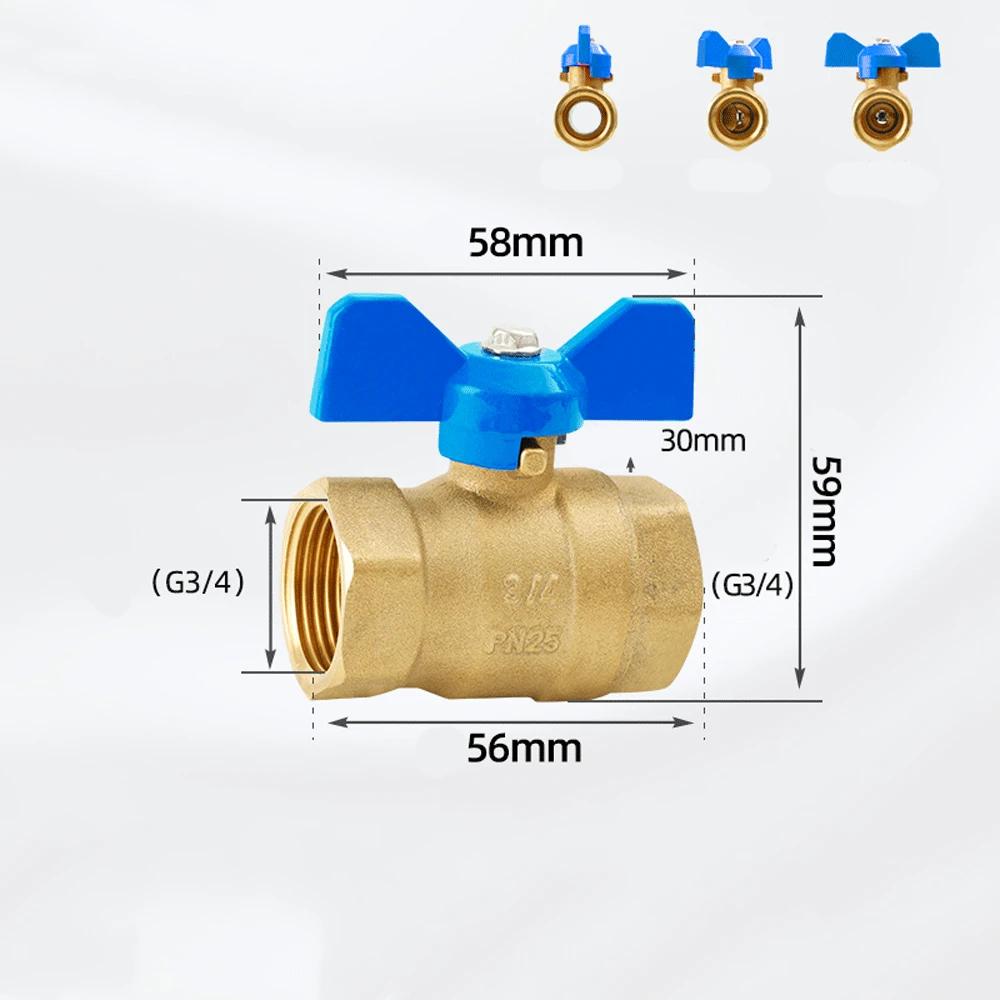 1/4" 3/8" 1/2" 3/4" BSPP Male To Female Brass Shut Off Ball Valve Fuel Gas with Red Blue Butterfly Handle Water Heater Switch