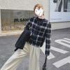 Двустороннее шерстяное пальто Xiaoxiangfeng, женское, черно-белое, клетчатое, короткое, замедляющее старение, шерстяное пальто с круглым вырезом, зимнее