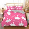 3D Printed Couple Bedding Set I Love You Crown Duvet Cover Double Twin Full Queen King Adult Kids Bedclothes Quilt Cover 2/3pcs