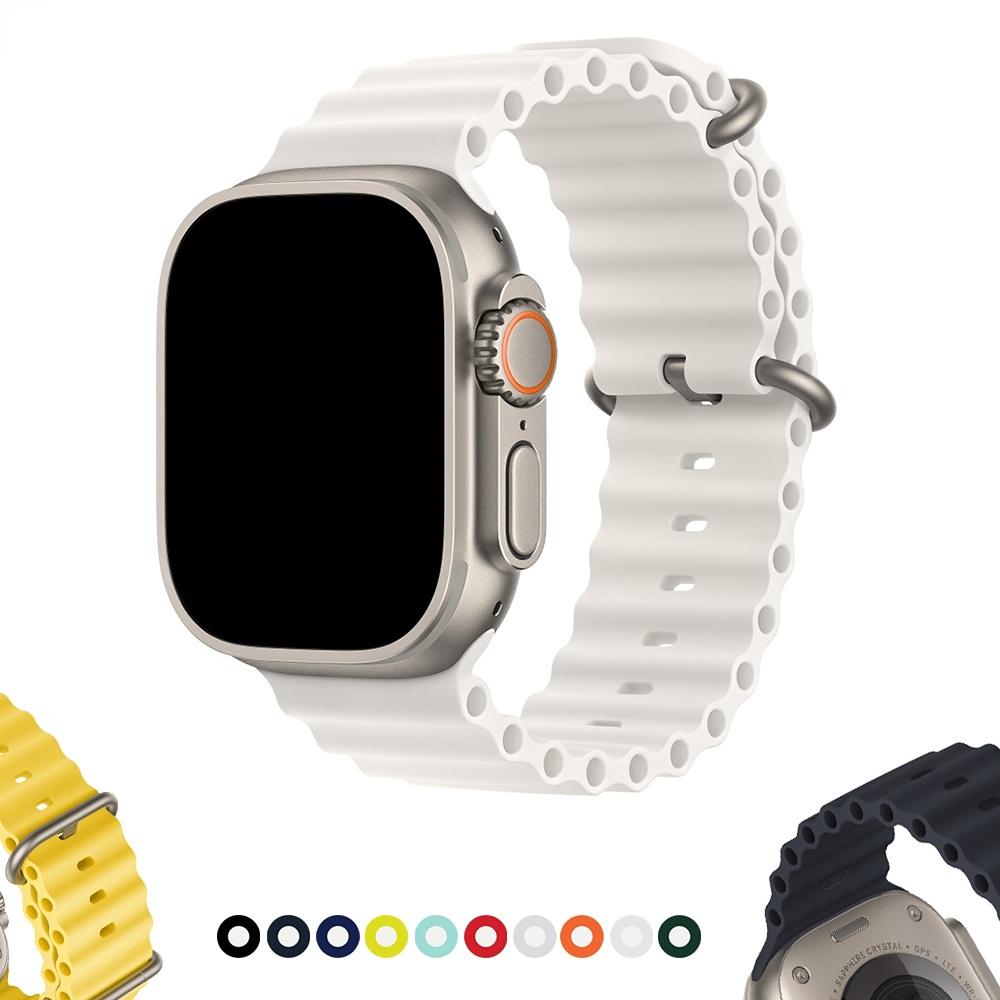 Ocean Band для Apple Watch Ultra series 8 7 6 SE 5 4 3 2 1 силиконовый ремешок для спортивного эластичного браслета iWatch Ultra 49 мм, 45 мм, 44 мм, 40 мм, 41 мм, 42 мм, 38 мм