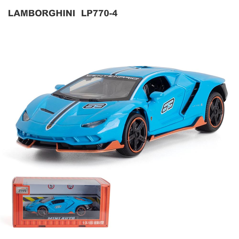 Масштаб 1/32 Lambo LP770-4, литая под давлением модель автомобиля, игрушечный автомобиль из сплава с откидным механизмом, звуком и светом, 3 открытые двери, подарок для детей, малышей, мальчиков и девочек