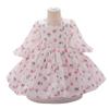 Qizlar uchun Tulli uzun yengli gulli dantelli malika to'y libosi, chaqaloq va kichkintoy qizlar uchun oq elegant liboslar, yangi tug'ilgan chaqaloq libosi