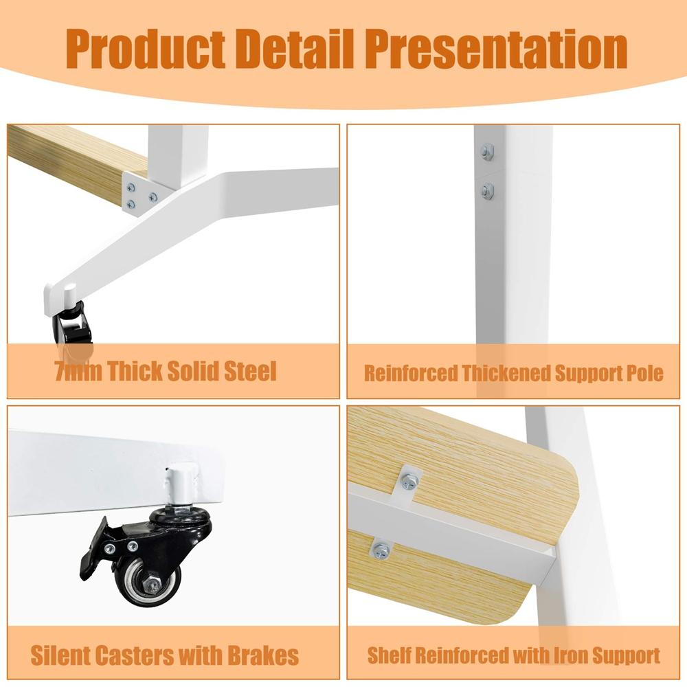 Height Adjustable Rolling TV Stand Mount on Wheels Mobile TV Stand Cart for 40-100 Inches LCD LED