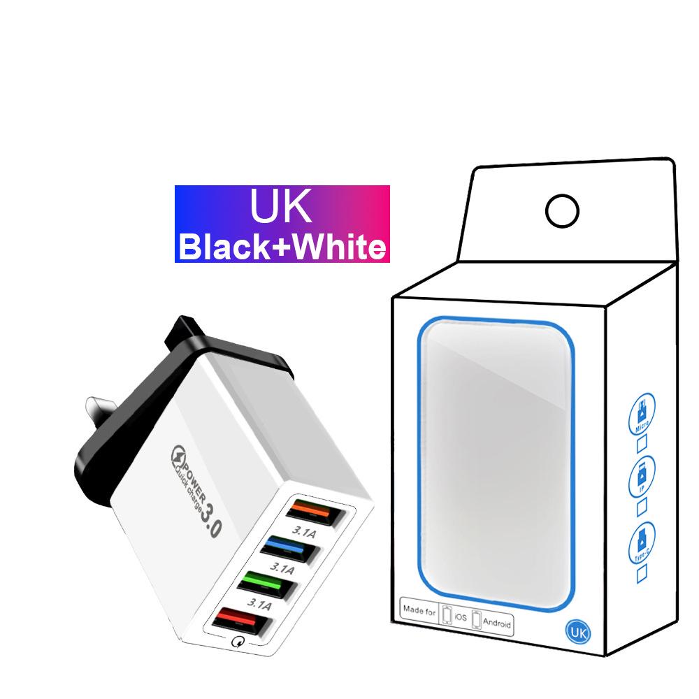 4-Port USB Power Adapter 5V 3A Multi-Port Charger for Mobile Phones