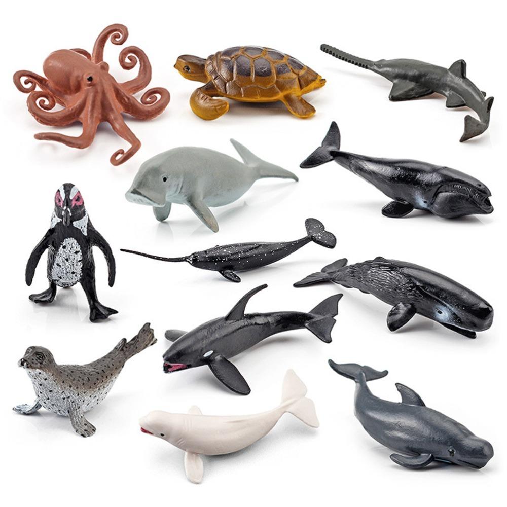 12PCS 12PCS Sea Animals Toy Models Plastic Mini Animal Toys Ocean Animal Figurines For Kids