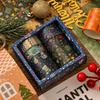 6rolls Merry Xmas Washi Tapes Set Gold Stamping Adhesive Masking Tape Christmas Decoration Stickers for Album Gift Packing