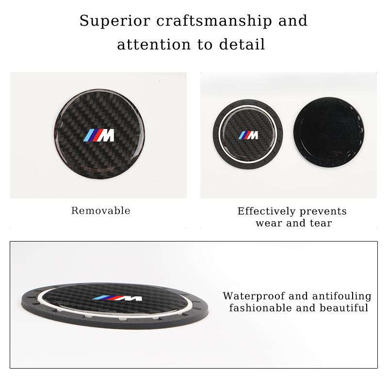 2025 Горячие 2 шт. Коврик-подставка под стакан для воды в салон автомобиля Водонепроницаемая накладка Для BMW M Performance Серии 1 2 3 4 5 7 X2 X3 X4 X5 X6 X7 M2 M3