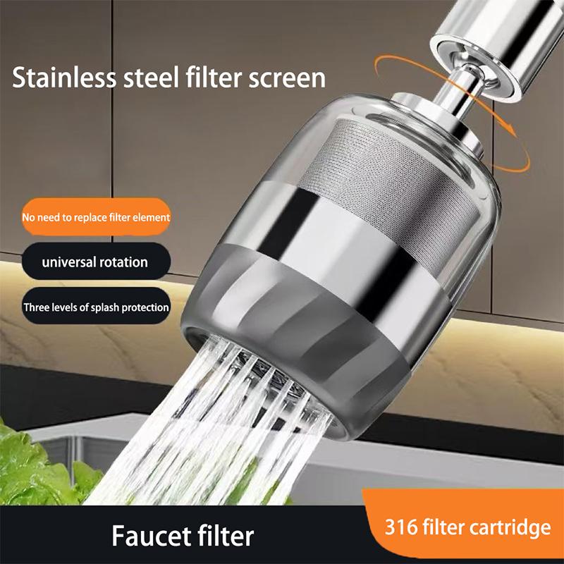 Faucet Extender Three-speed Adjustment Kitchen Filter Water Nozzle No-replacement Filter Element Tap Water Splash-proof Bubbler