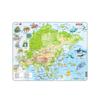 LARSEN Asia Map, English Version, 63-Piece Jigsaw Puzzle, World Map, Japan, Geography, Elementary School Educational Toy, Ages 6 and Up, Paper