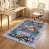 Water Lilies Reflections Theme Soft Crystal Velvet Rug Custom Name & Text Print Non Slip Floor Rug for Bedroom Living Room