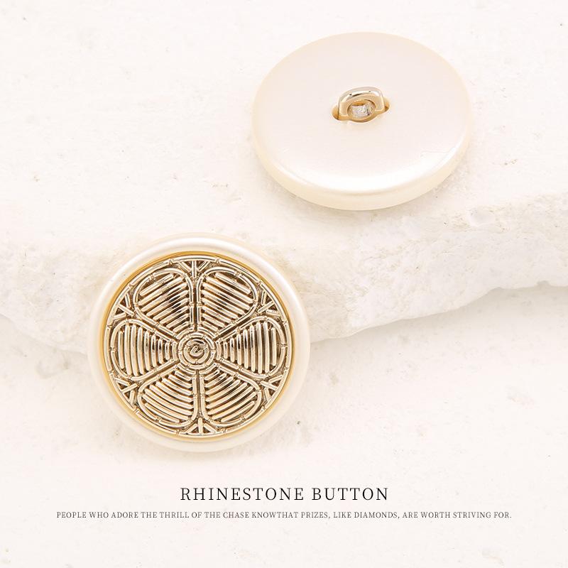 5 шт. Металлическая пуговица в сочетании со смолой, для пальто, тренча, золотая пуговица, свитера, куртки, кардигана, в стиле маленького черного платья, серебряная пуговица