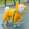 Cartoon Waterproof Pet Raincoat Teddy Four-Leg All-Inclusive Poncho Medium And Small Dog Puppy Rainy Day Dog Clothes Summer