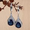 Fashion Jewelry Sterling Sapphire Crystal Zircon Earring Ear Studs for Women