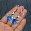 London Blue Topaz Gemstone Handmade 925 Sterling Silver Jewelry Earring