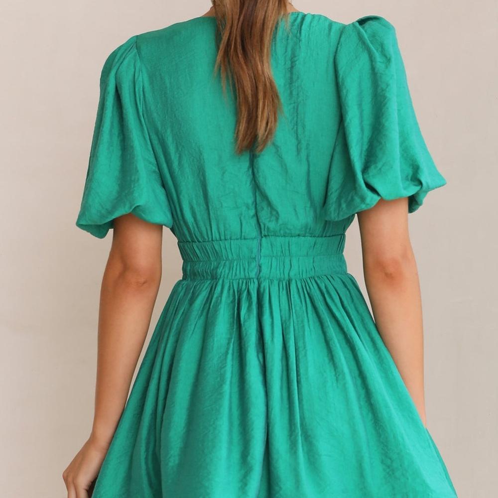 GMXIA Короткая юбка сексуальная V-образный вырез рукав-фонарик талия принцесса юбка женское платье с коротким рукавом юбка