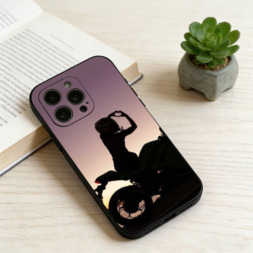 L-Lady rider Phone Case For iPhone 17, 16,15,14,13,12,11 Plus,Pro Max, Others Soft Black Cover