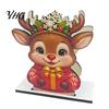 Sturdy Wood Napkin Rack Wooden Christmas Holder, Gingerbread Man And Deer Design, Table Ornament Decorative Vertical Paper Towel Storage for