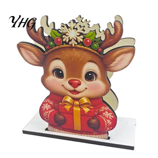 Sturdy Wood Napkin Rack Wooden Christmas Holder, Gingerbread Man And Deer Design, Table Ornament Decorative Vertical Paper Towel Storage for