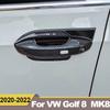 ABS углеродное волокно, автомобильная дверная ручка, дверная чаша, защитная накладка, наклейки для Volkawagen VW Golf 8 MK8 2022, аксессуары