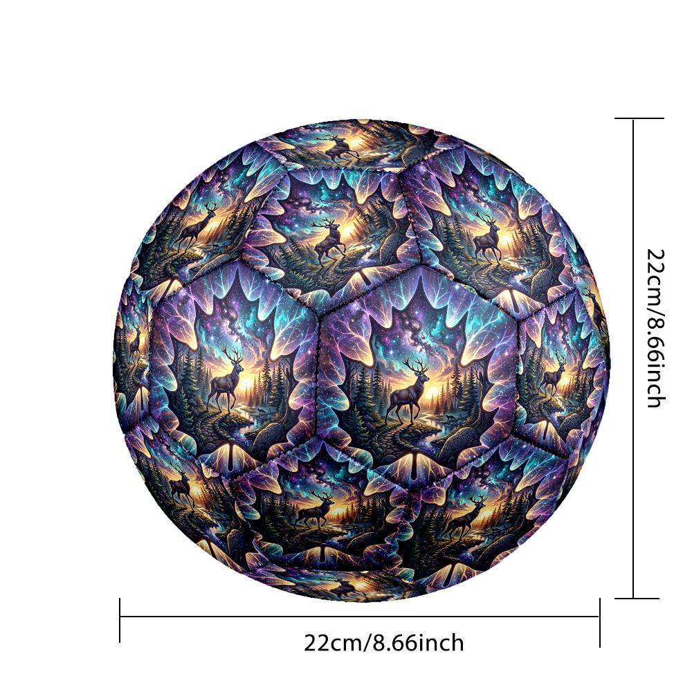 1pc Galactic Forest Journey Theme Soccer Ball Football, Size 5, Lightweight PVC, Durable Outdoor Training Soccer Ball, Gift m61483