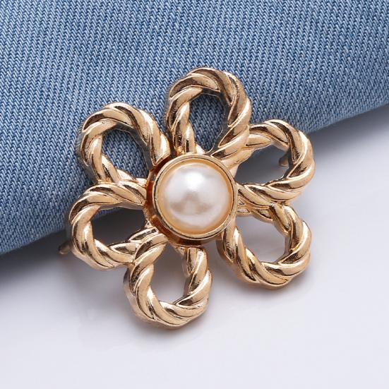 Yousheng 4 шт. Пуговицы для джинсов с цветком, Утягиватель талии брюк, Съемные декоративные пряжки для талии, Регулируемые зажимы для брюк без шитья для свободных джинсов