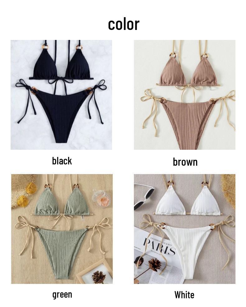 European & American Women's Sexy Lace-Up Bikini - Hot-Selling Two-Piece Swimwear for Beach Vacation